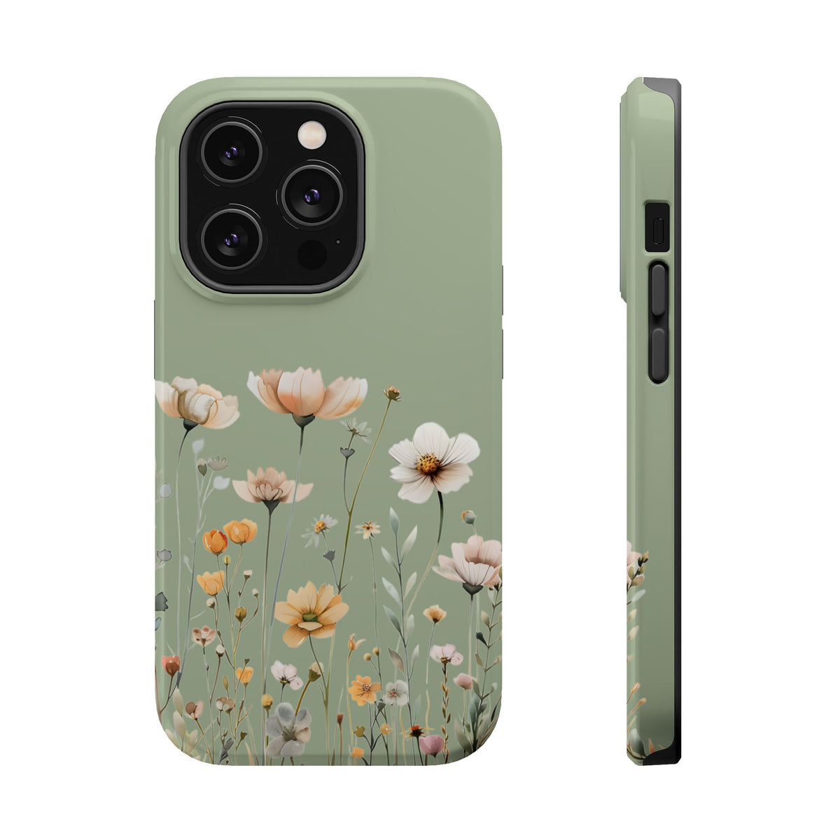 Sage Daisy MagSafe case for iPhone 14 Pro, glossy finish