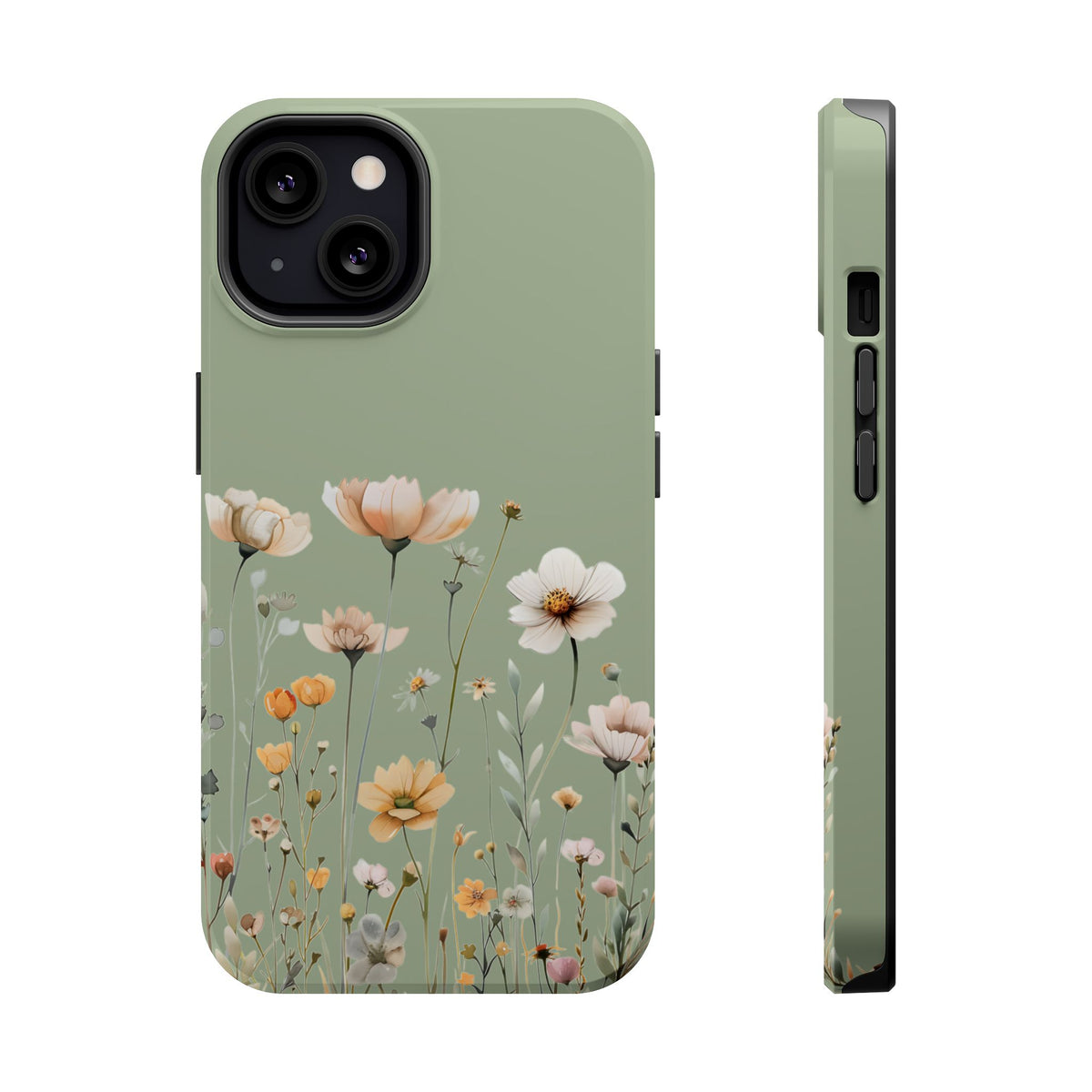 Sage Daisy MagSafe case for iPhone 13, glossy finish