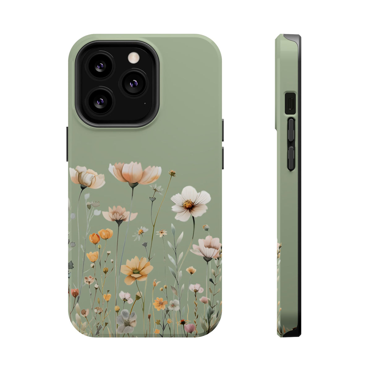 Sage Daisy MagSafe case for iPhone 13 Pro, glossy finish