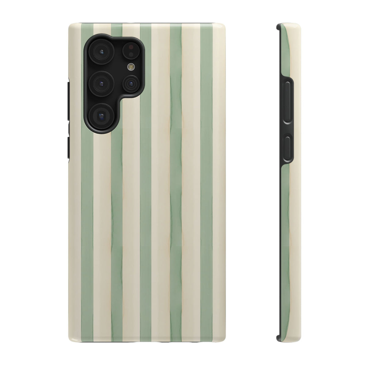 Sage Stripe protective phone case for Samsung Galaxy S22 Ultra, glossy finish