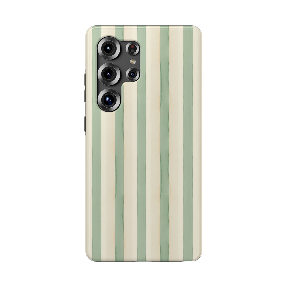 Sage Stripe protective phone case for Samsung Galaxy S25 Ultra, glossy finish