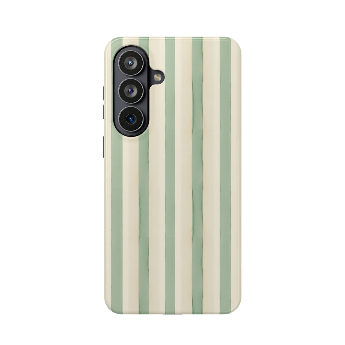 Sage Stripe protective phone case for Samsung Galaxy S26 Plus, glossy finish
