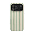 Sage Stripe MagSafe case for iPhone 18 Pro, glossy finish