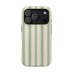 Sage Stripe MagSafe case for iPhone 18 Pro, glossy finish