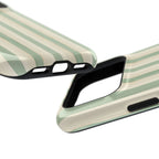 Sage Stripe MagSafe case, close-up at an angle