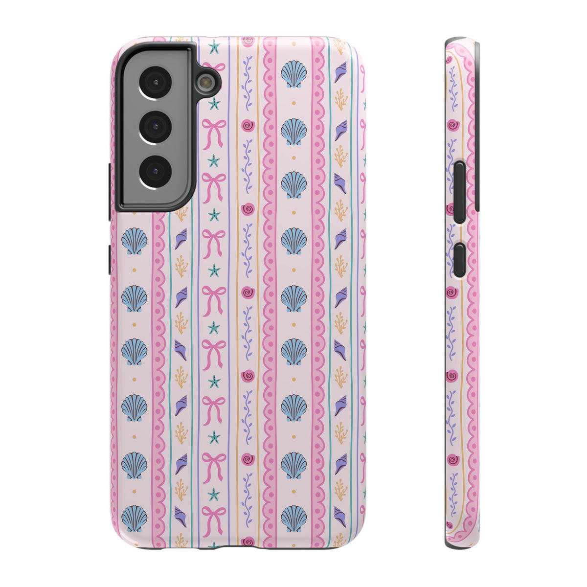 Seashell Ribbon protective phone case for Samsung Galaxy S22 Plus, glossy finish