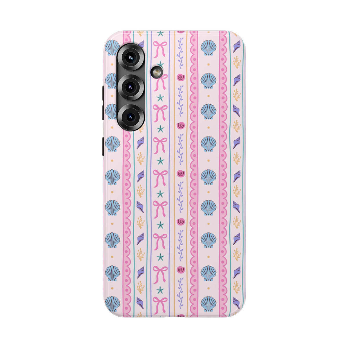 Seashell Ribbon protective phone case for Samsung Galaxy S25 Plus, glossy finish