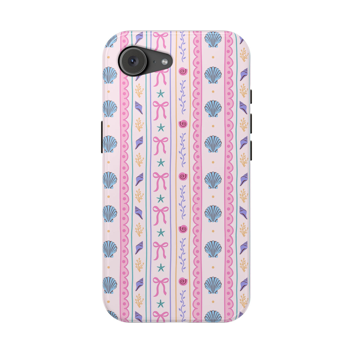 Seashell Ribbon protective phone case for iPhone 17e, glossy finish