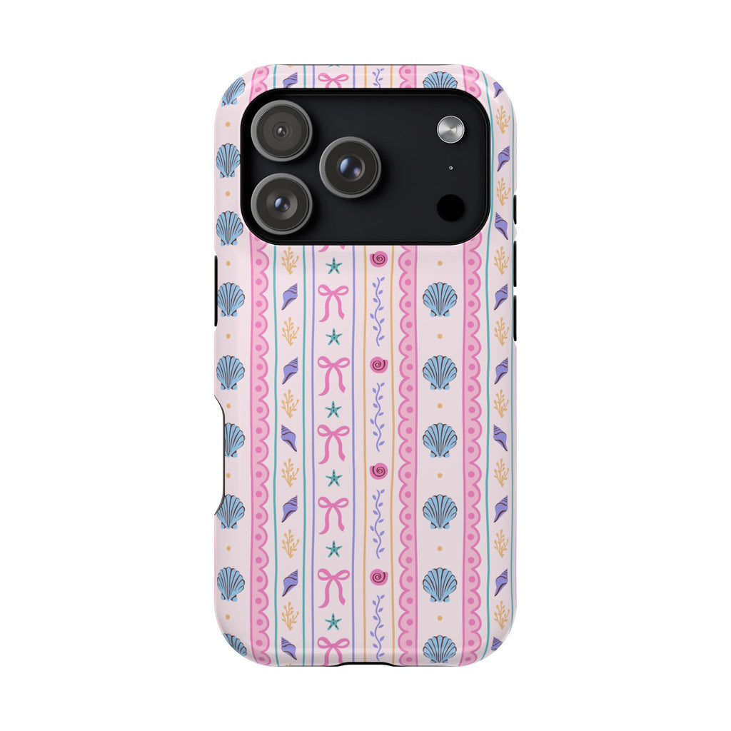 Seashell Ribbon MagSafe case for iPhone 18 Pro, glossy finish