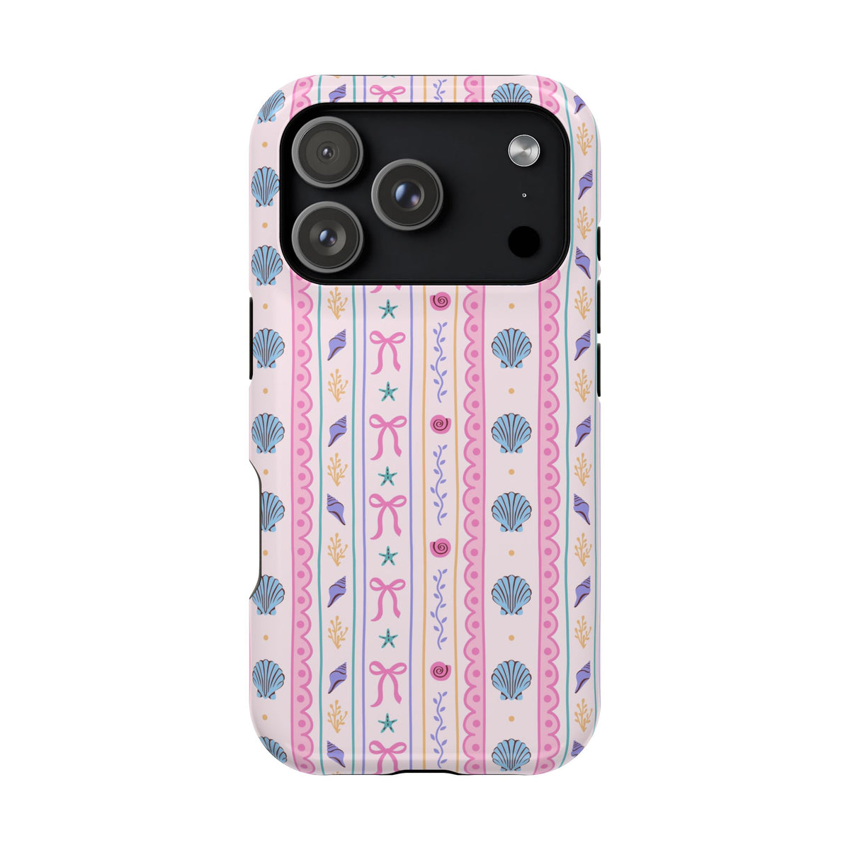 Seashell Ribbon MagSafe case for iPhone 18 Pro, glossy finish