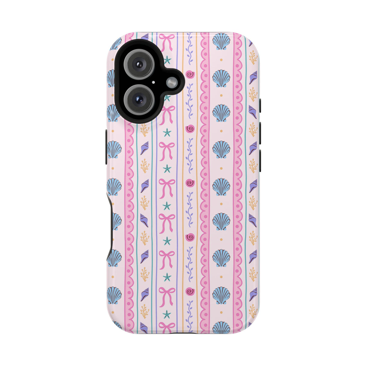 Seashell Ribbon MagSafe case for iPhone 16, glossy finish