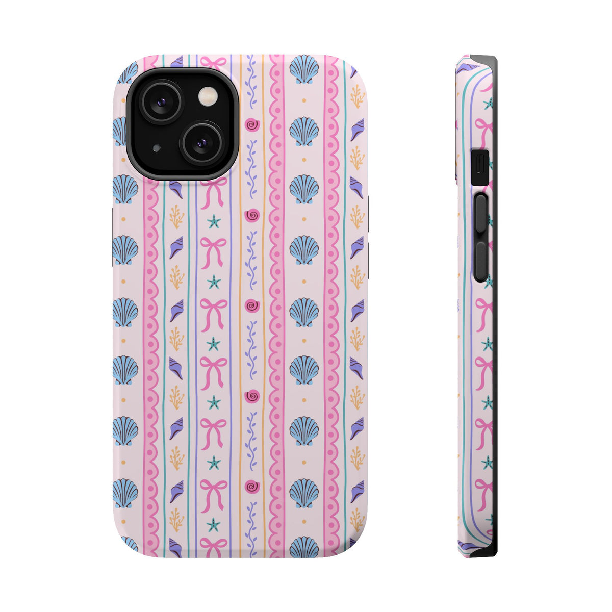 Seashell Ribbon MagSafe case for iPhone 14, glossy finish