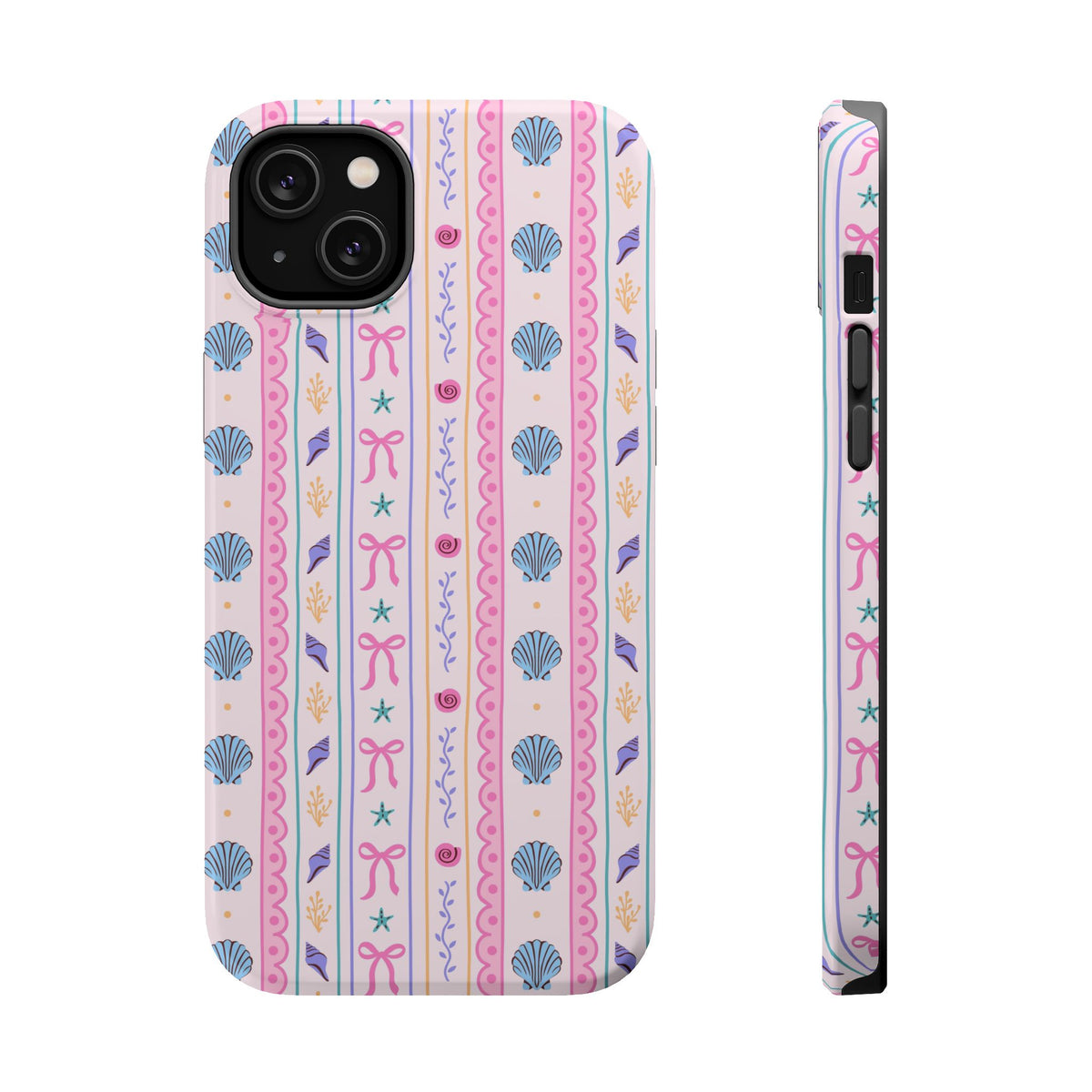 Seashell Ribbon MagSafe case for iPhone 14 Plus, glossy finish