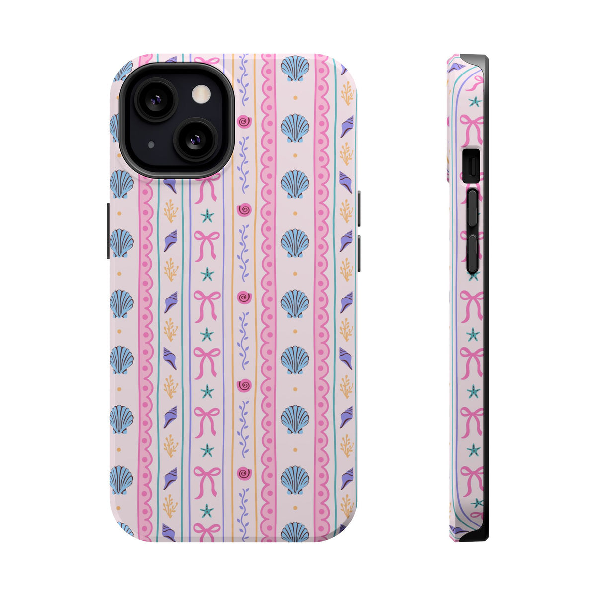 Seashell Ribbon MagSafe case for iPhone 13, glossy finish