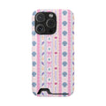Seashell Ribbon phone case with card holder for iPhone 16 Pro, glossy finish