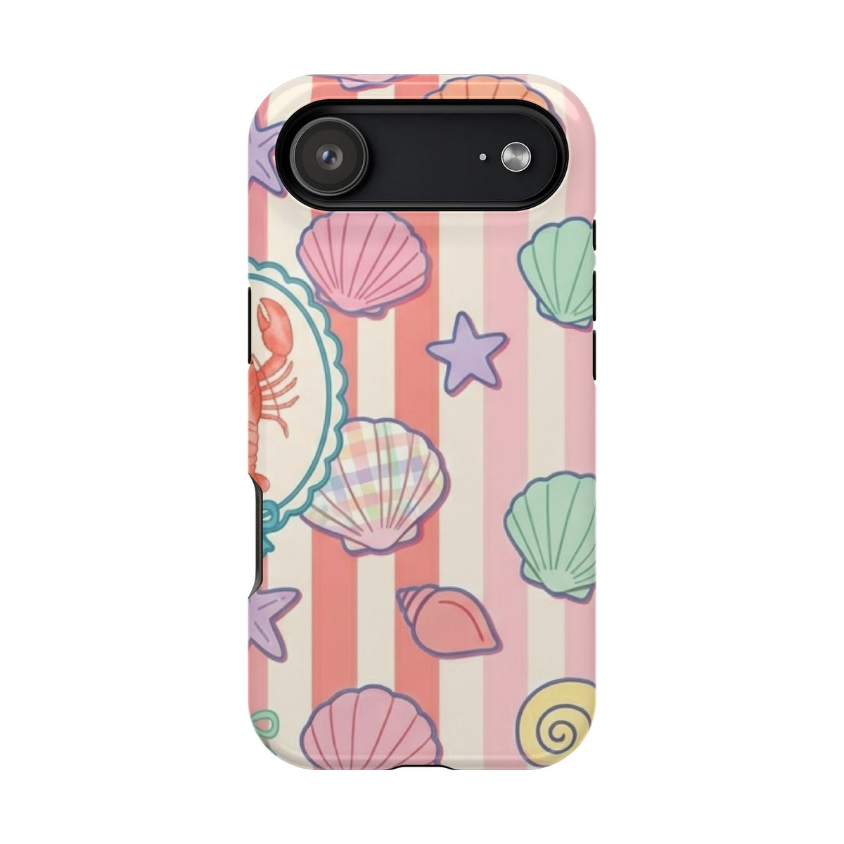 Seashell Stripe protective phone case for iPhone 17 Air, glossy finish