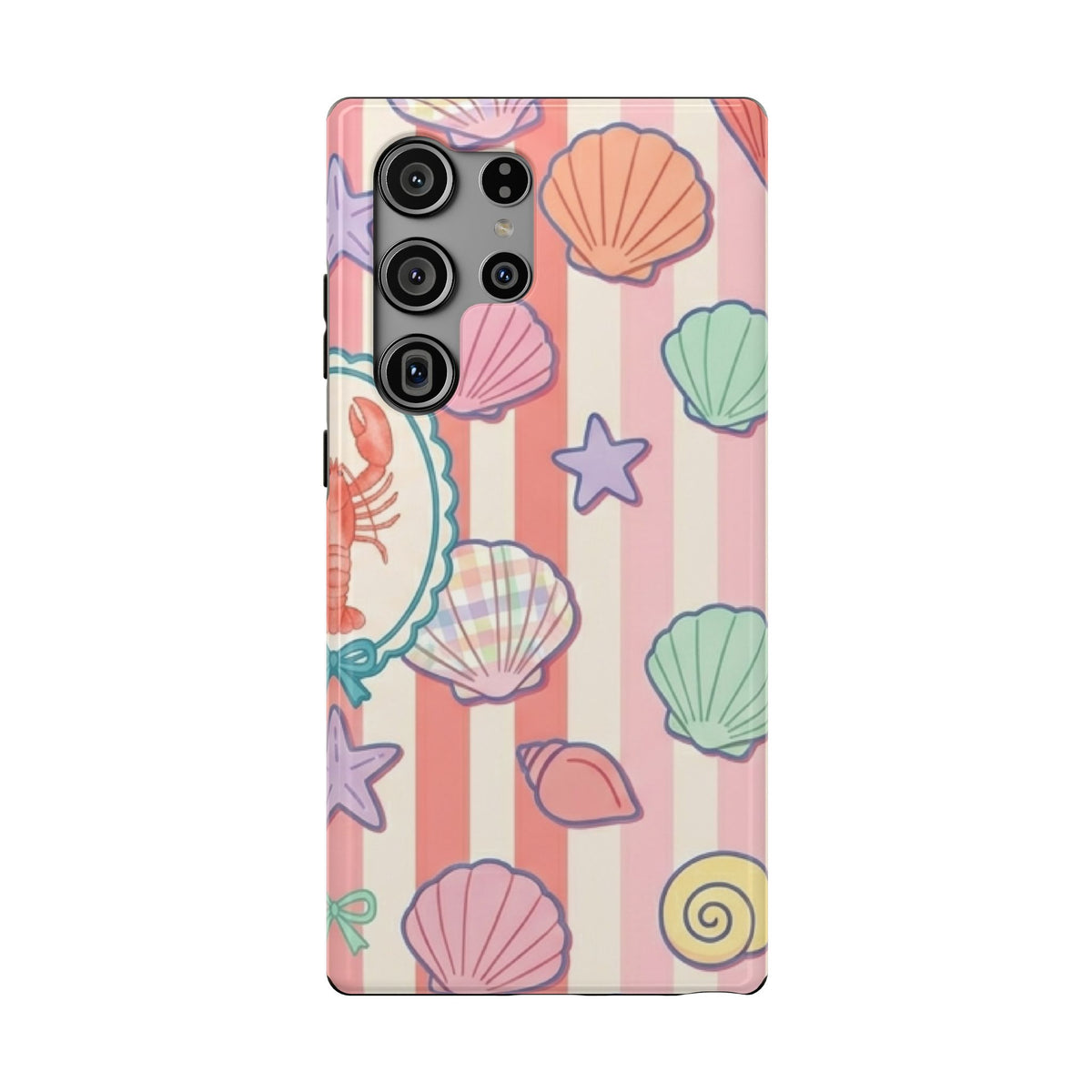 Seashell Stripe protective phone case for Samsung Galaxy S23 Ultra, glossy finish