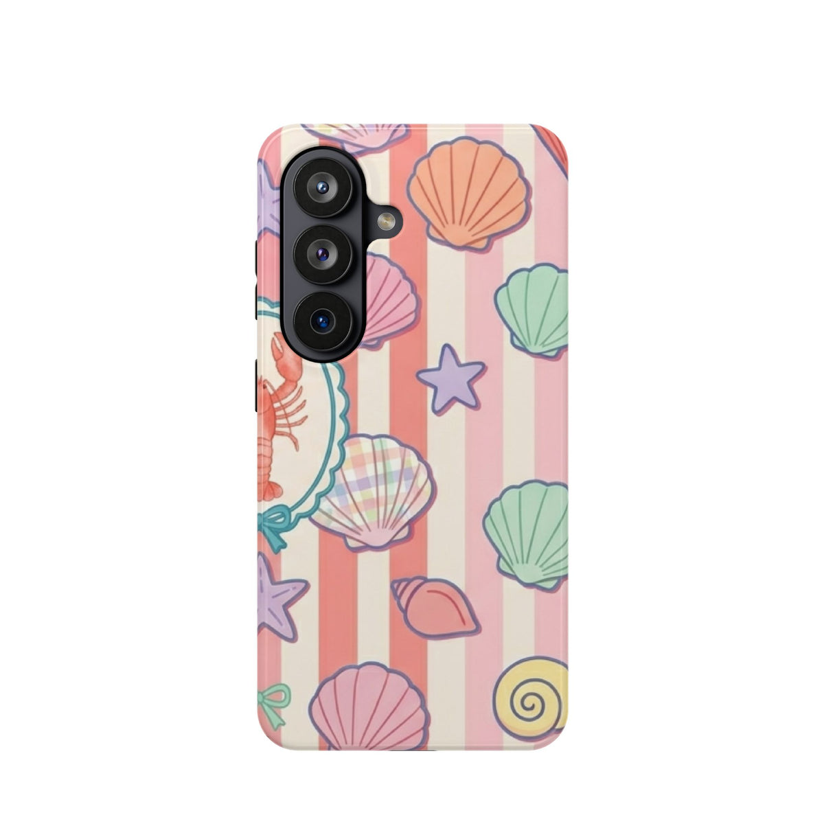 Seashell Stripe protective phone case for Samsung Galaxy S26, glossy finish