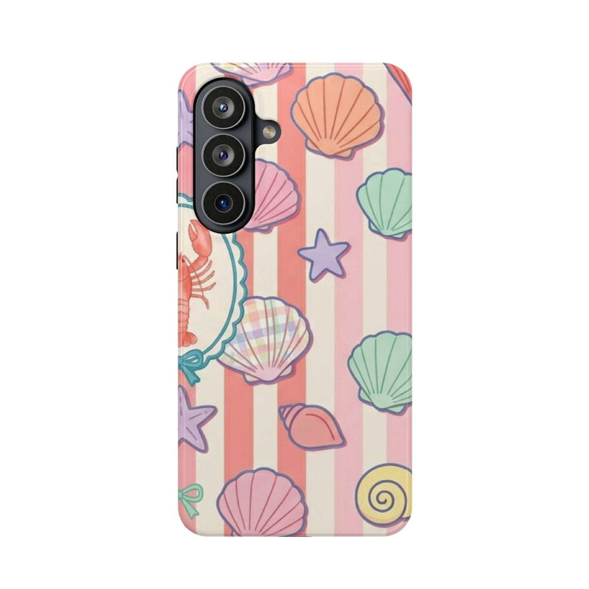 Seashell Stripe protective phone case for Samsung Galaxy S26 Plus, glossy finish