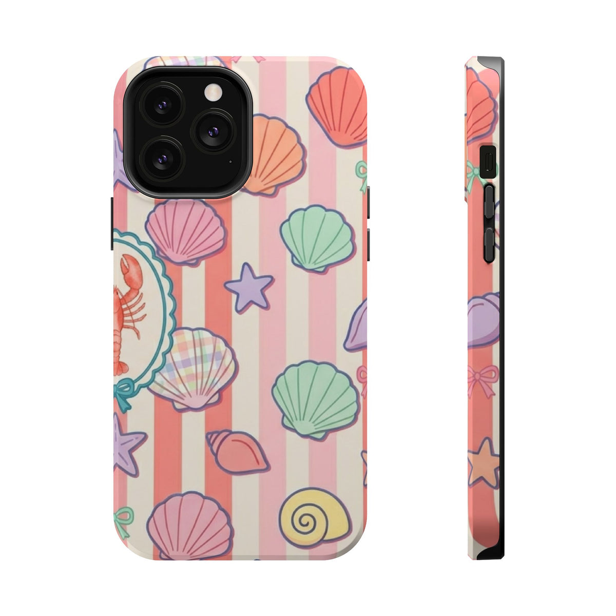 Seashell Stripe MagSafe case for iPhone 13 Pro Max, glossy finish