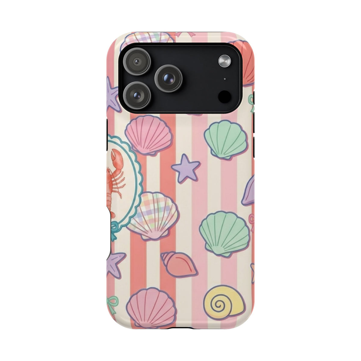 Seashell Stripe MagSafe case for iPhone 18 Pro Max, glossy finish