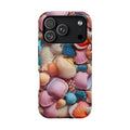 Seashell Treasure protective phone case for iPhone 18 Pro, glossy finish