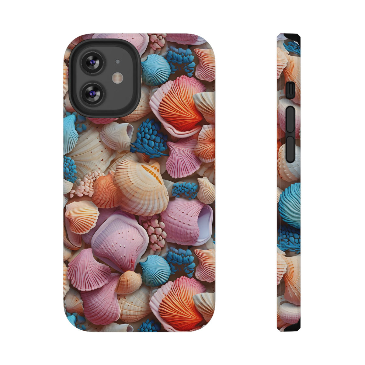 Seashell Treasure protective phone case for iPhone 12 Mini, glossy finish