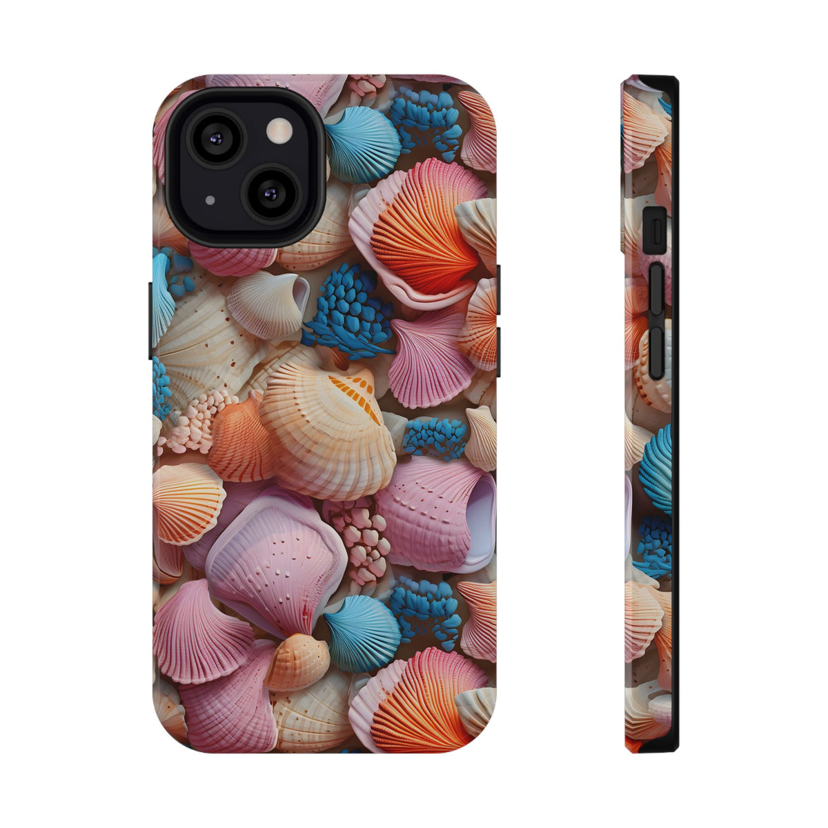 Seashell Treasure protective phone case for iPhone 13, glossy finish