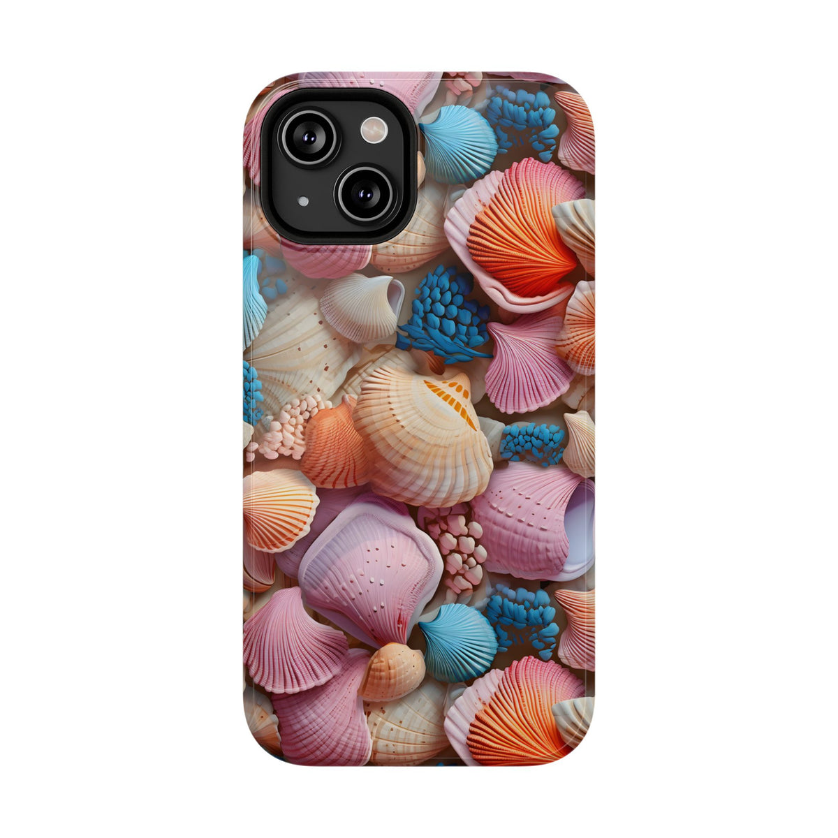 Seashell Treasure protective phone case for iPhone 14, glossy finish