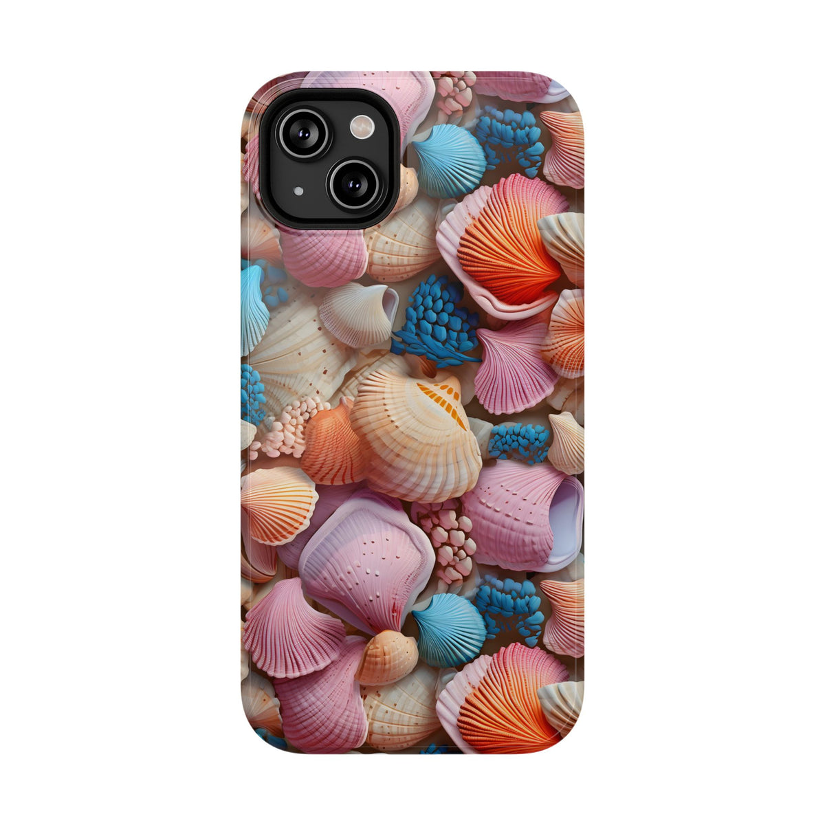 Seashell Treasure protective phone case for iPhone 14 Plus, glossy finish