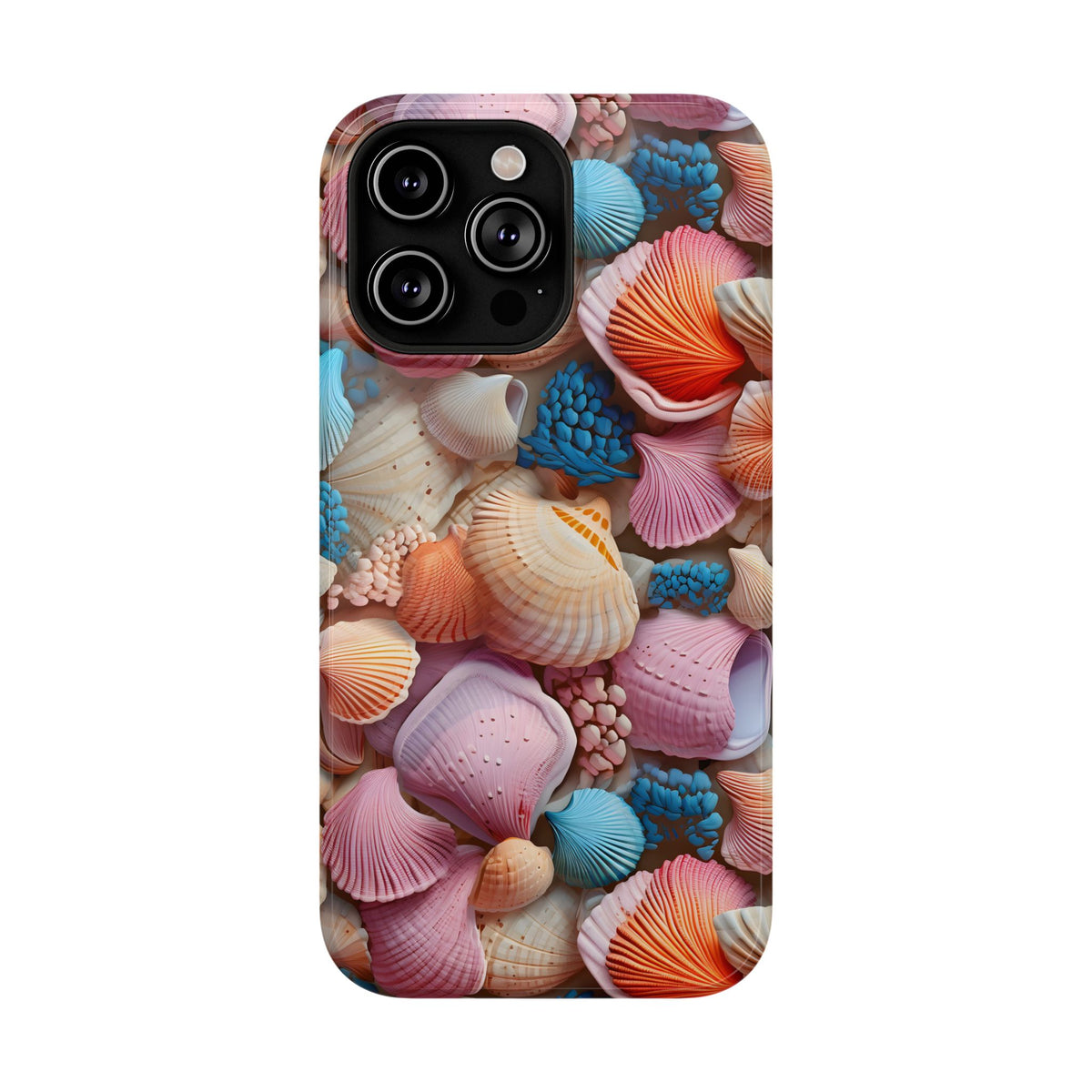 Seashell Treasure protective phone case for iPhone 14 Pro Max, glossy finish