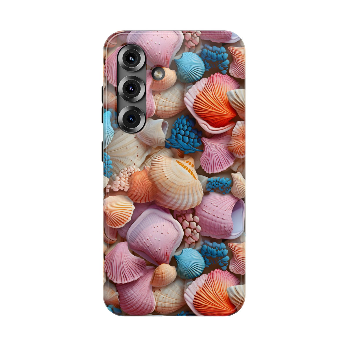 Seashell Treasure protective phone case for Samsung Galaxy S25, glossy finish