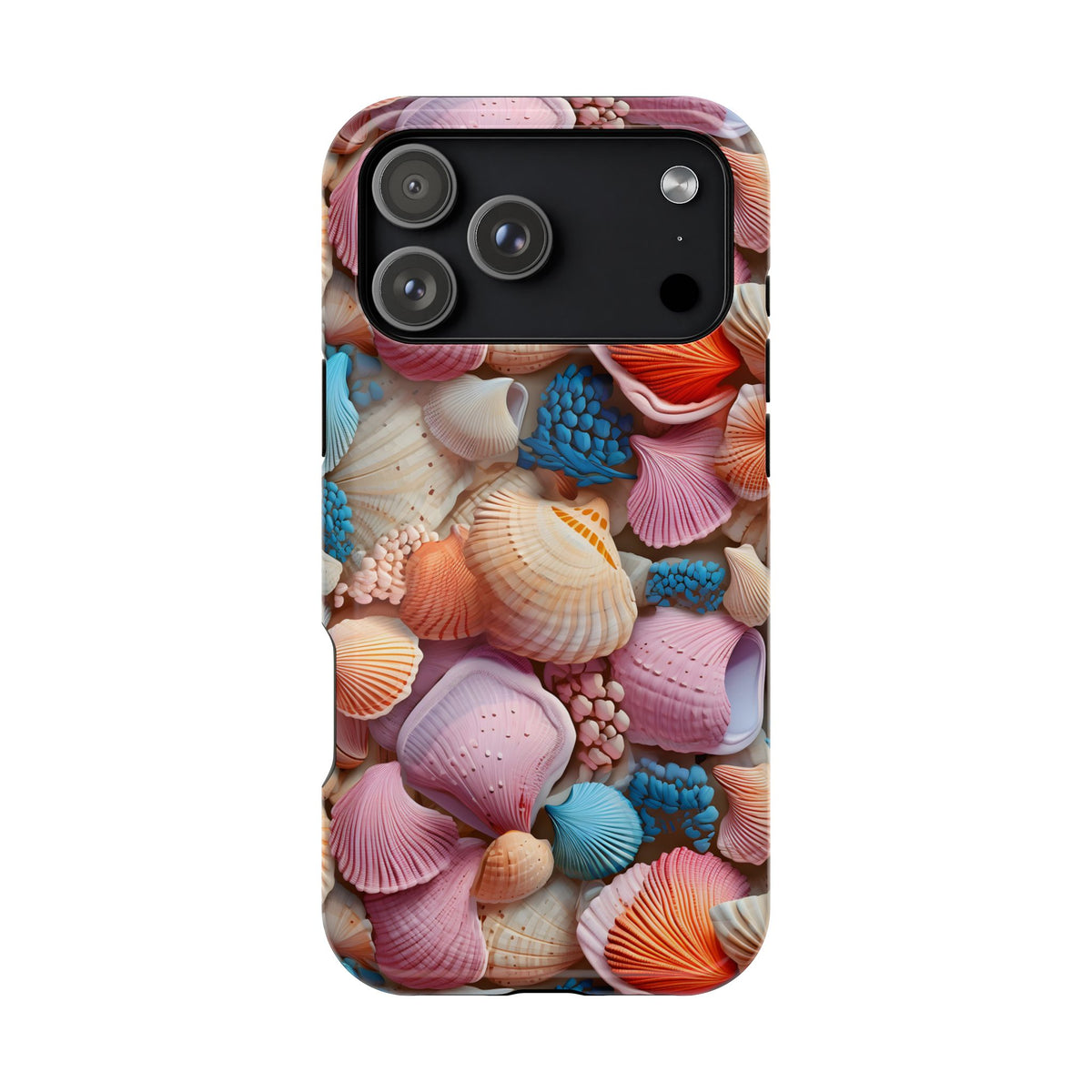 Seashell Treasure protective phone case for iPhone 18 Pro Max, glossy finish