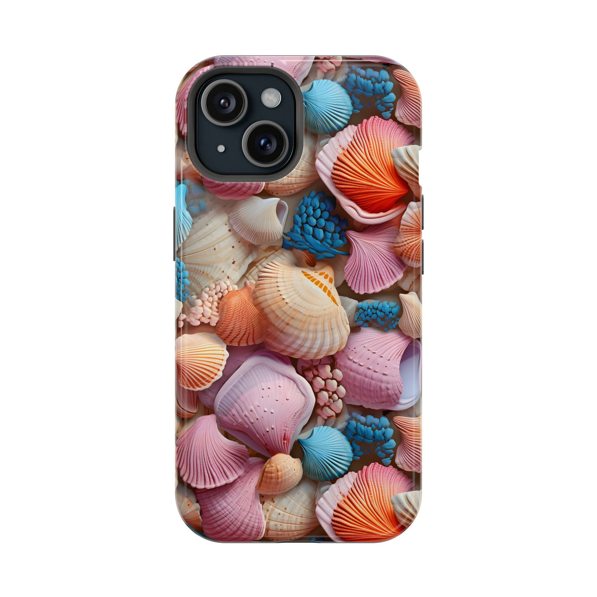 Seashell Treasure MagSafe case for iPhone 15, glossy finish