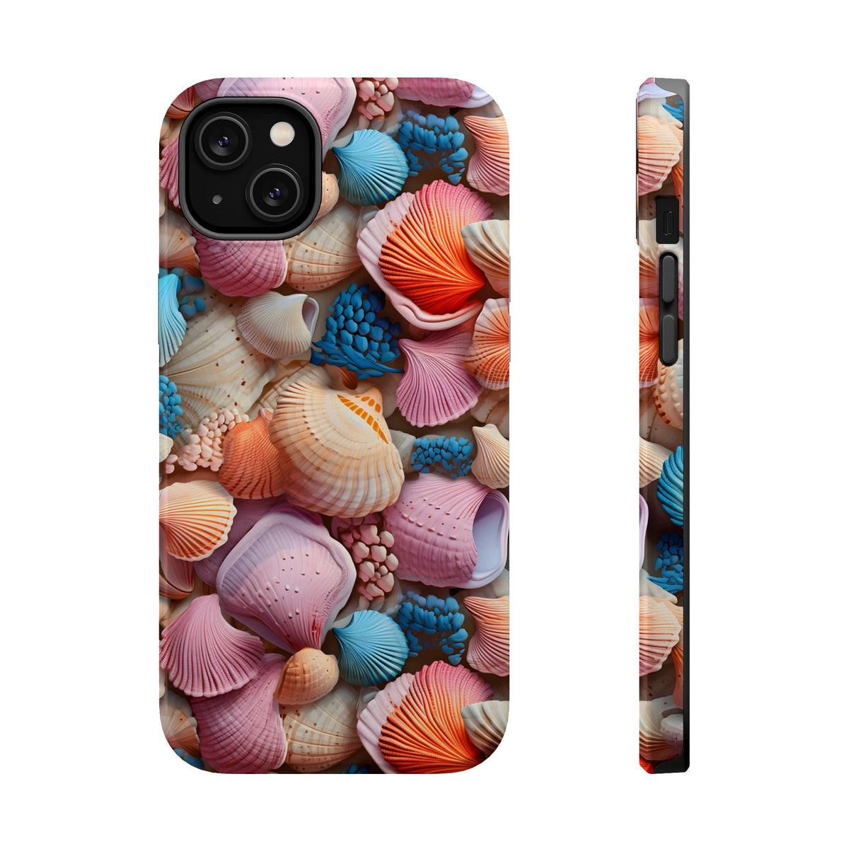 Seashell Treasure MagSafe case for iPhone 14 Plus, glossy finish