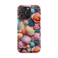 Seashell Treasure phone case with card holder for iPhone 16 Pro, glossy finish