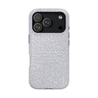 Silver Foil protective phone case for iPhone 18 Pro, glossy finish