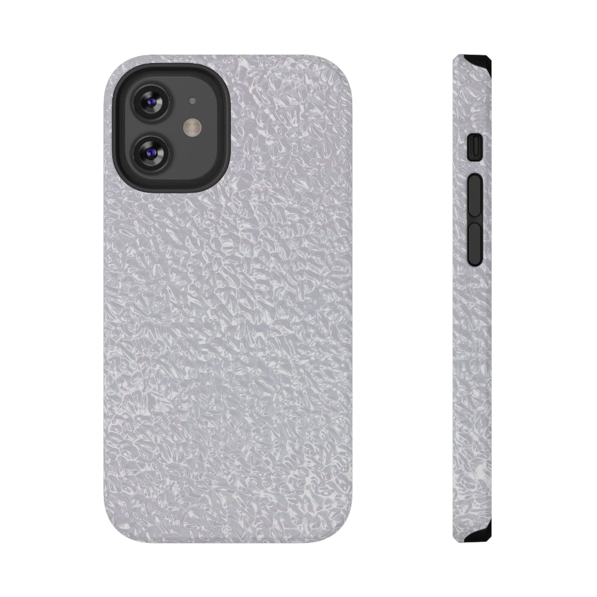 Silver Foil protective phone case for iPhone 12 Mini, glossy finish