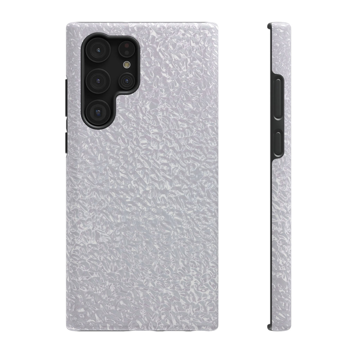 Silver Foil protective phone case for Samsung Galaxy S22 Ultra, glossy finish