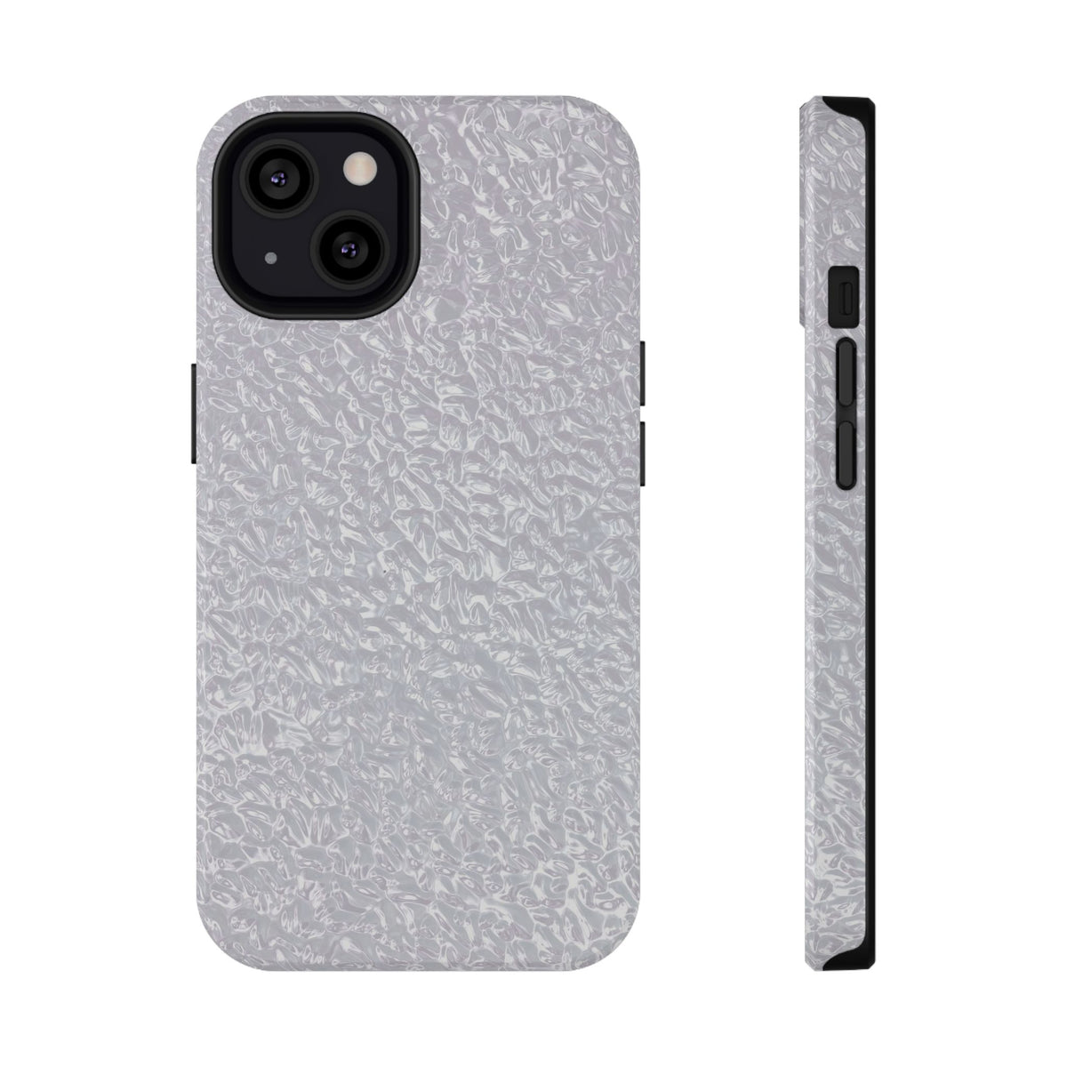 Silver Foil protective phone case for iPhone 13, glossy finish