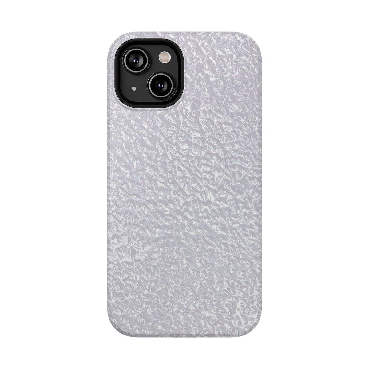 Silver Foil protective phone case for iPhone 14, glossy finish