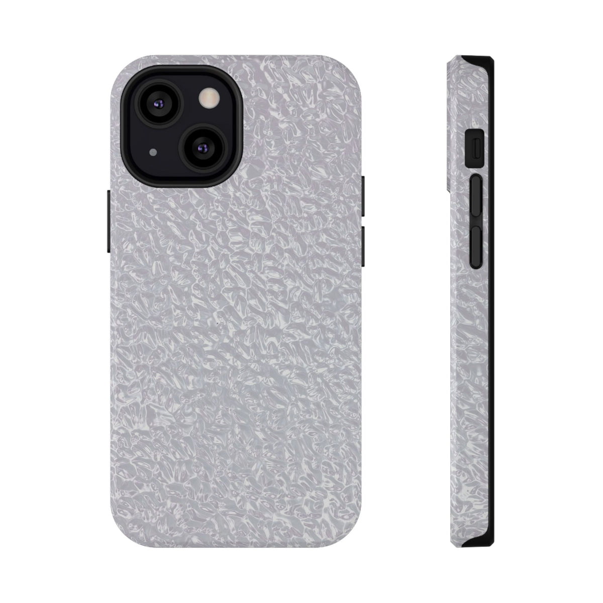 Silver Foil protective phone case for iPhone 13 Mini, glossy finish