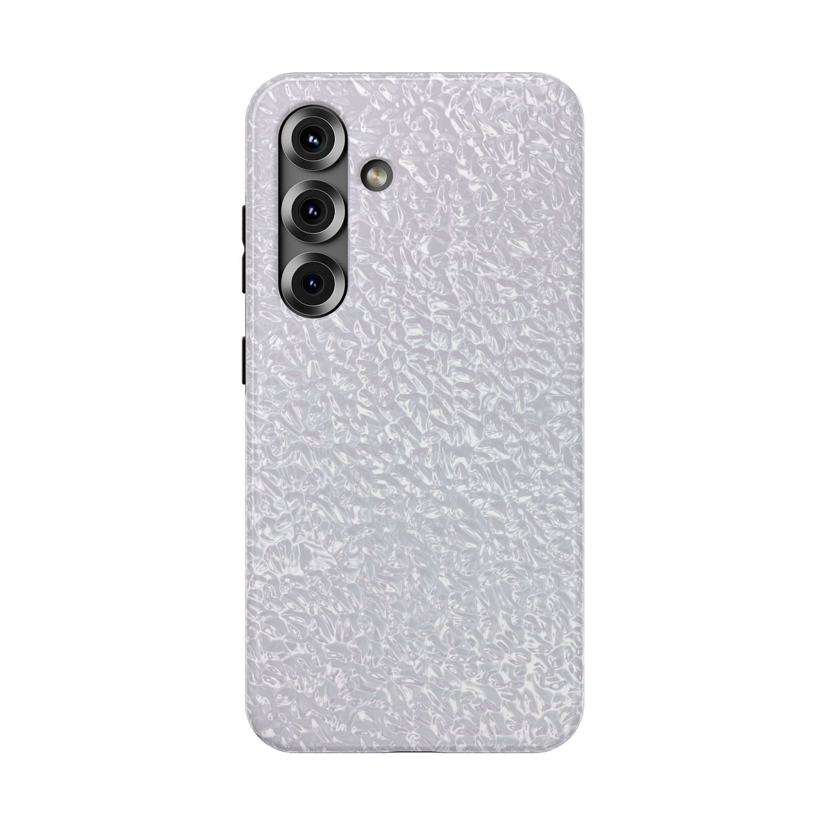 Silver Foil protective phone case for Samsung Galaxy S25, glossy finish