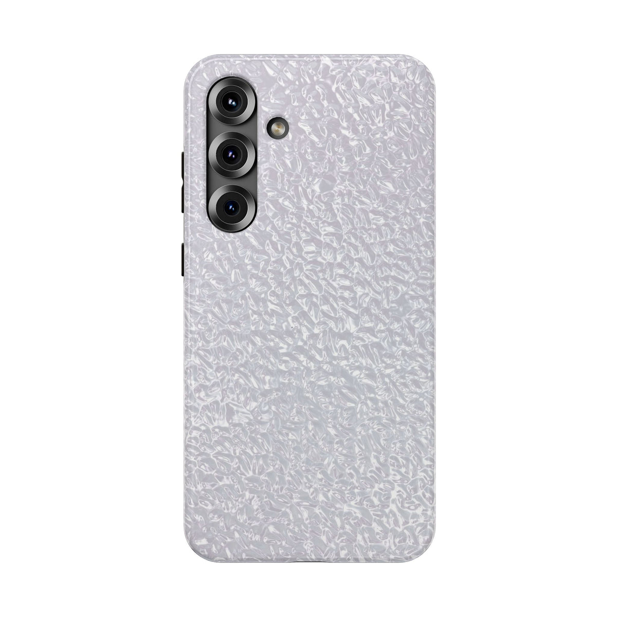 Silver Foil protective phone case for Samsung Galaxy S25 Plus, glossy finish