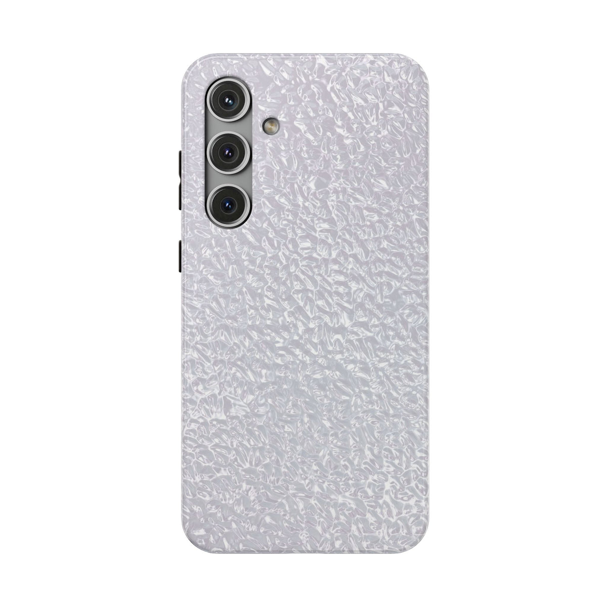 Silver Foil protective phone case for Samsung Galaxy S24 Plus, glossy finish