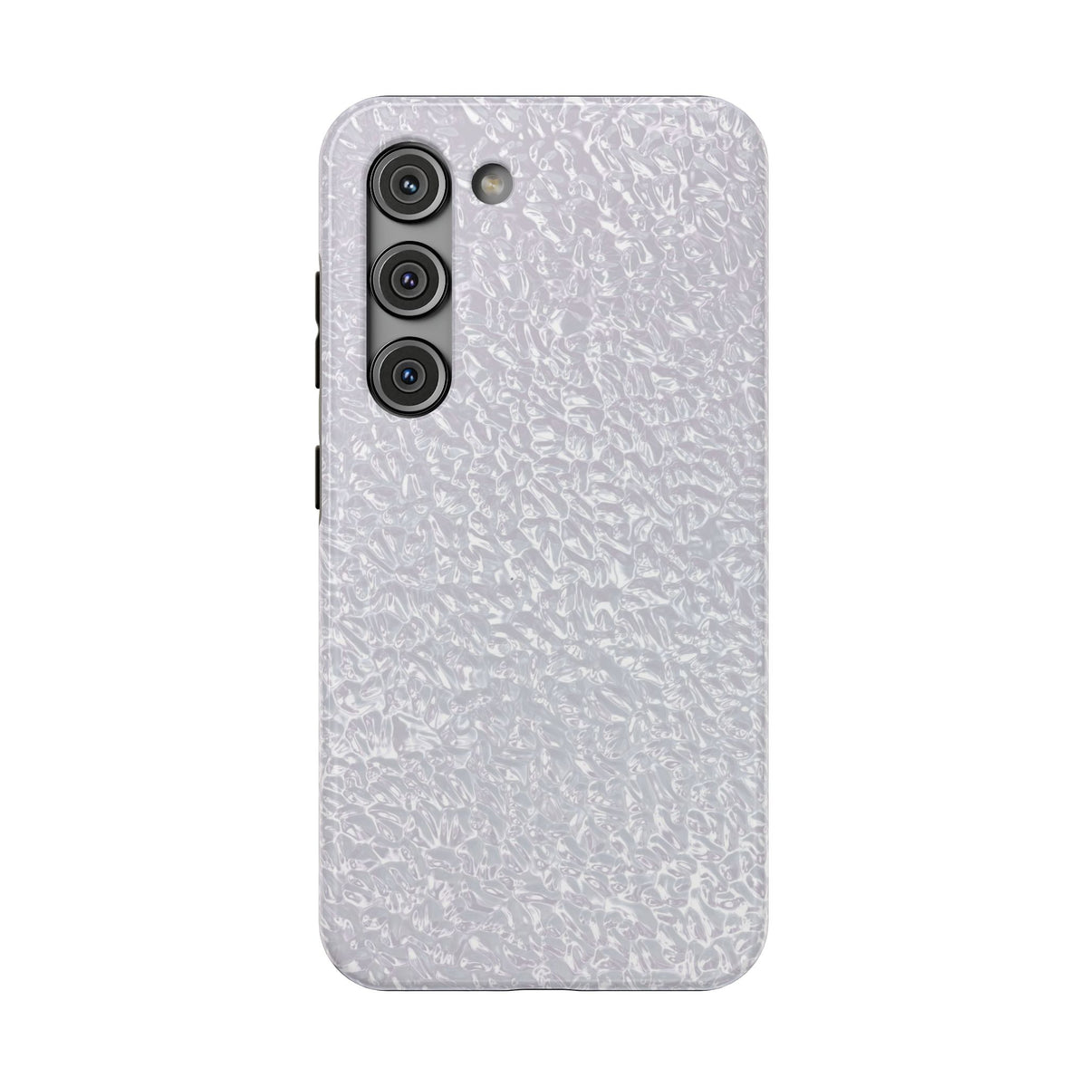 Silver Foil protective phone case for Samsung Galaxy S23, glossy finish