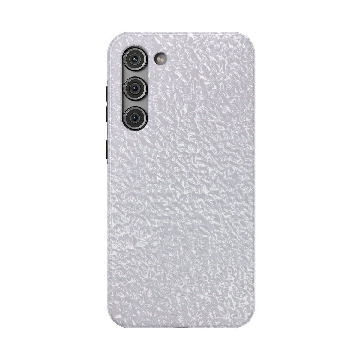 Silver Foil protective phone case for Samsung Galaxy S23 Plus, glossy finish