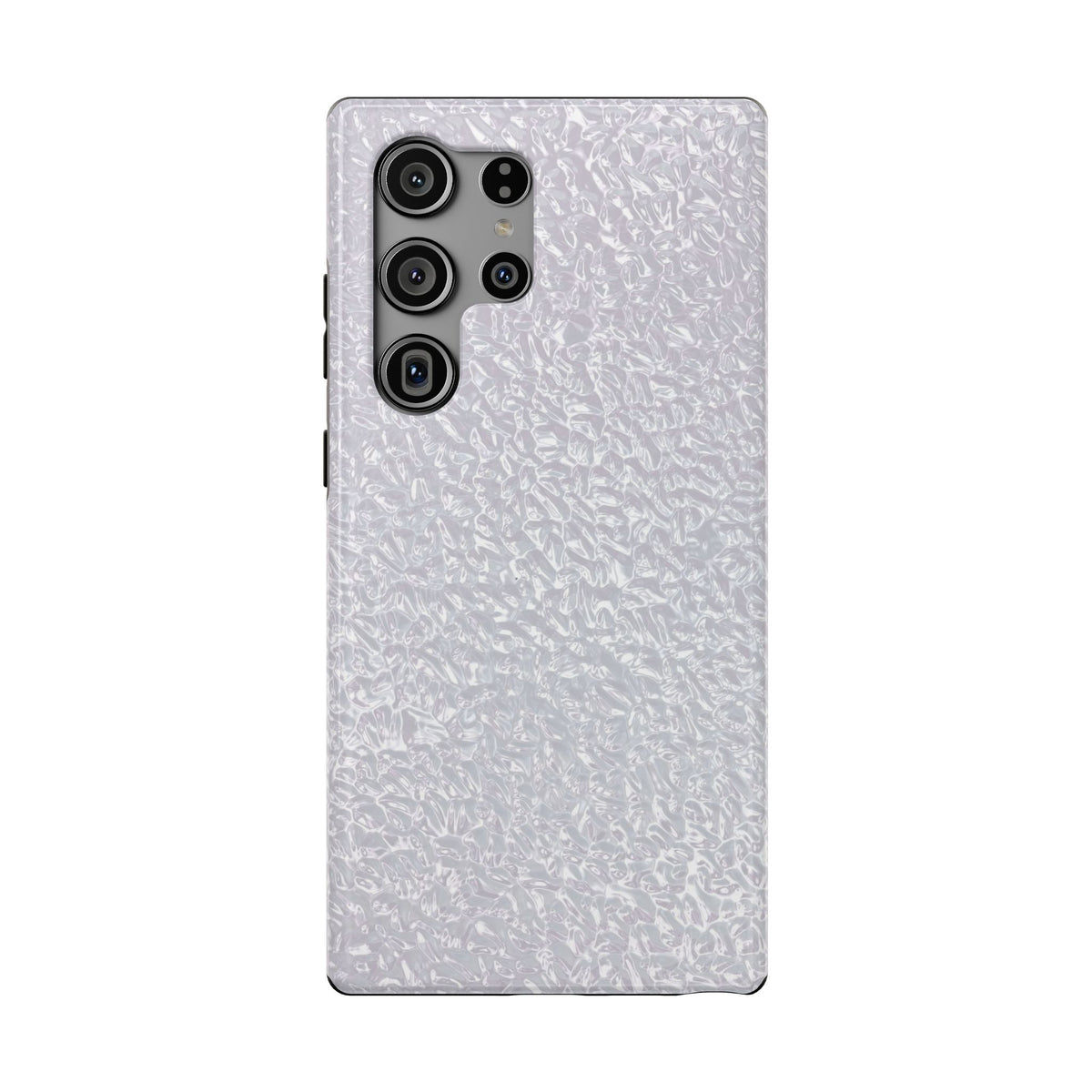 Silver Foil protective phone case for Samsung Galaxy S23 Ultra, glossy finish