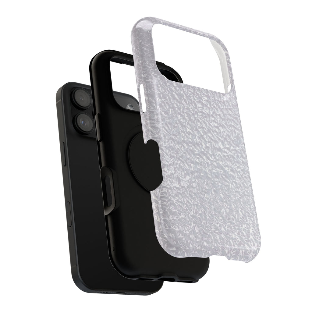 Silver Foil protective phone case, close-up of the dual-layer construction