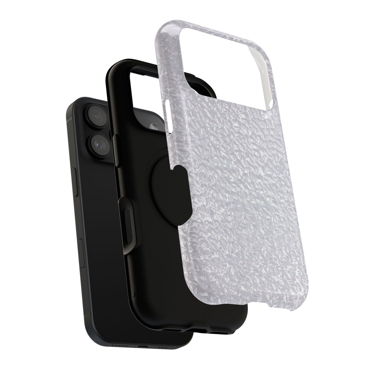 Silver Foil protective phone case, close-up of the dual-layer construction